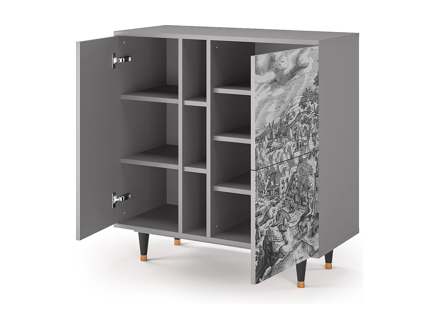 Credenza - 94х96х41 cm - BS5 - Bird Dropping, Grigio