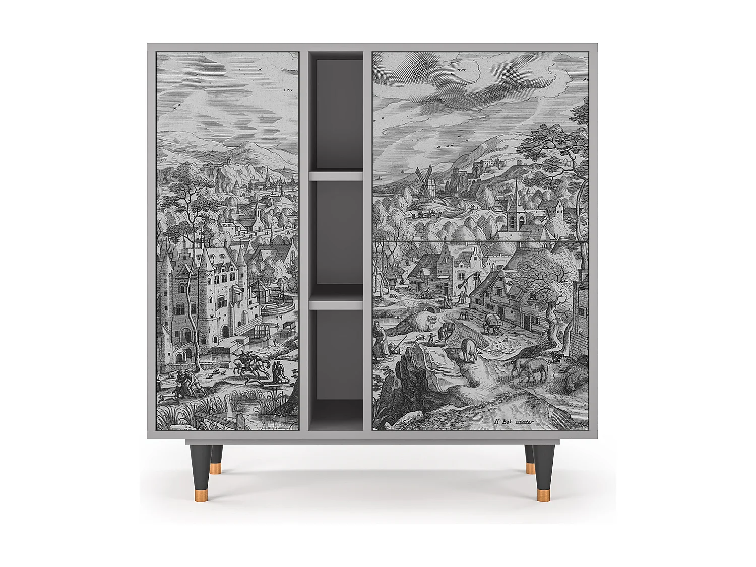 Sideboard - 94х96х41 cm - BS5 - Bird Dropping, Grau