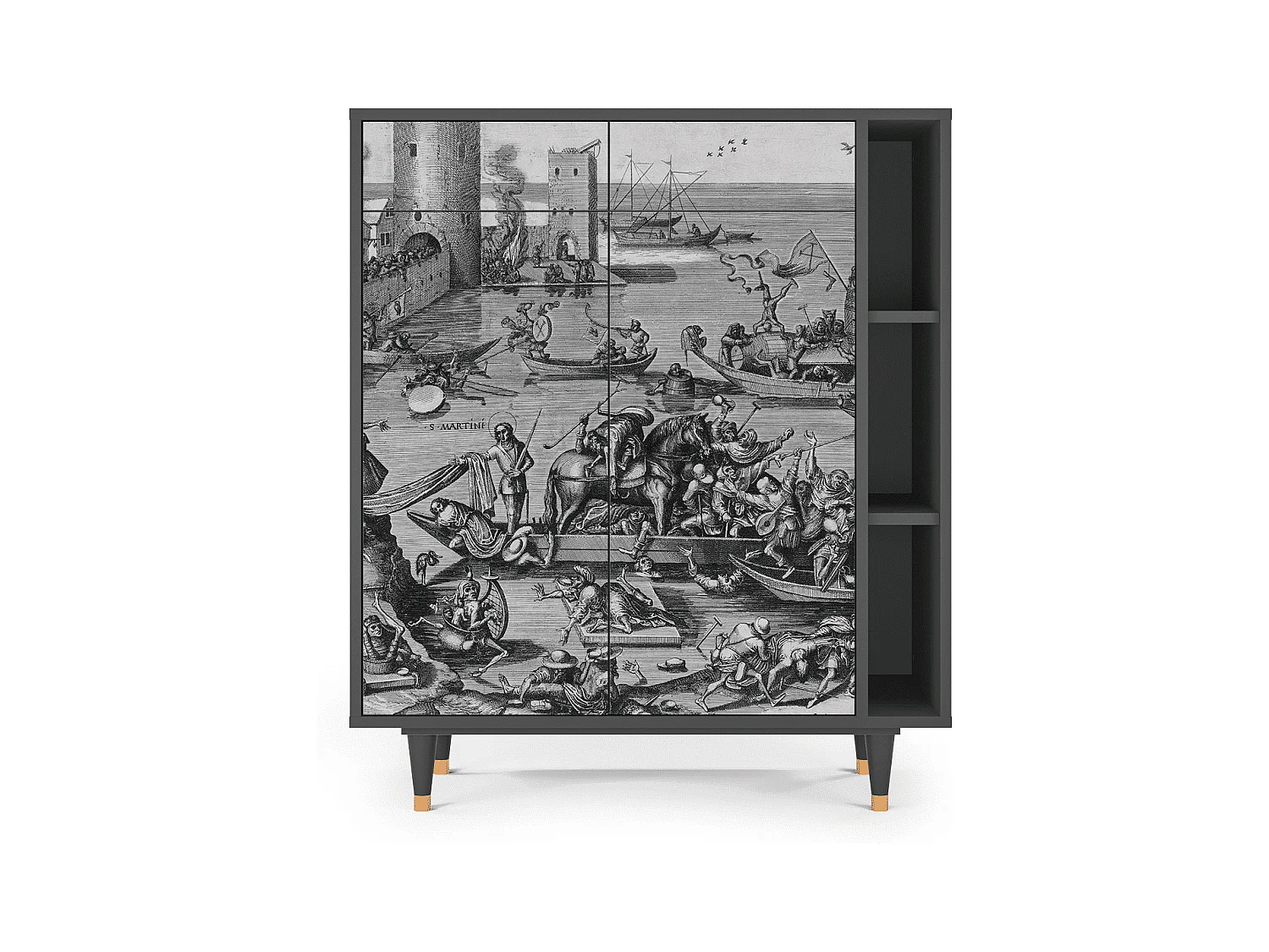 Dressoir - 96х110х41 cm - BS6 - Saint Martin, Antraciet