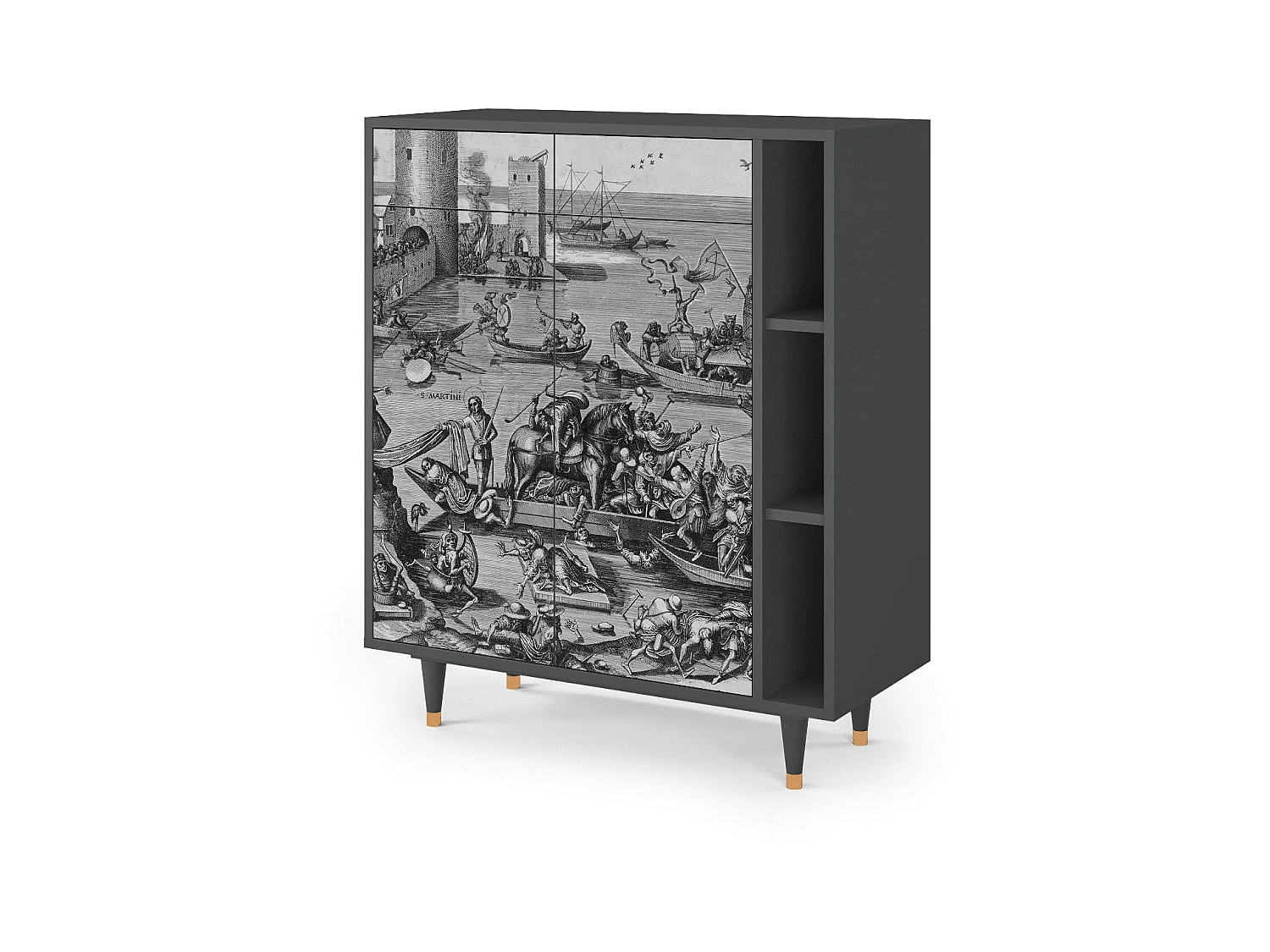 Dressoir - 96х110х41 cm - BS6 - Saint Martin, Antraciet