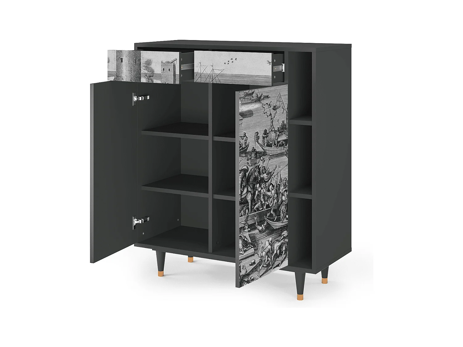 Dressoir - 96х110х41 cm - BS6 - Saint Martin, Antraciet