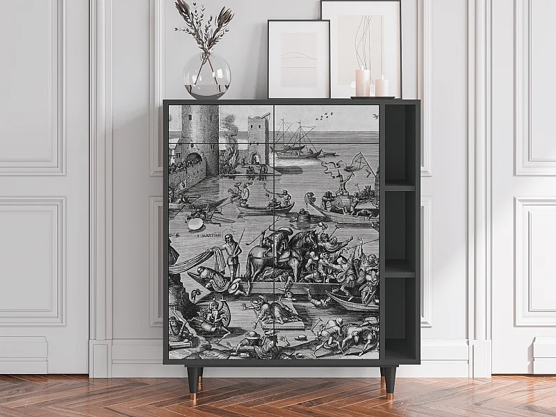 Kredens - 96х110х41 cm - BS6 - Saint Martin, Antracyt