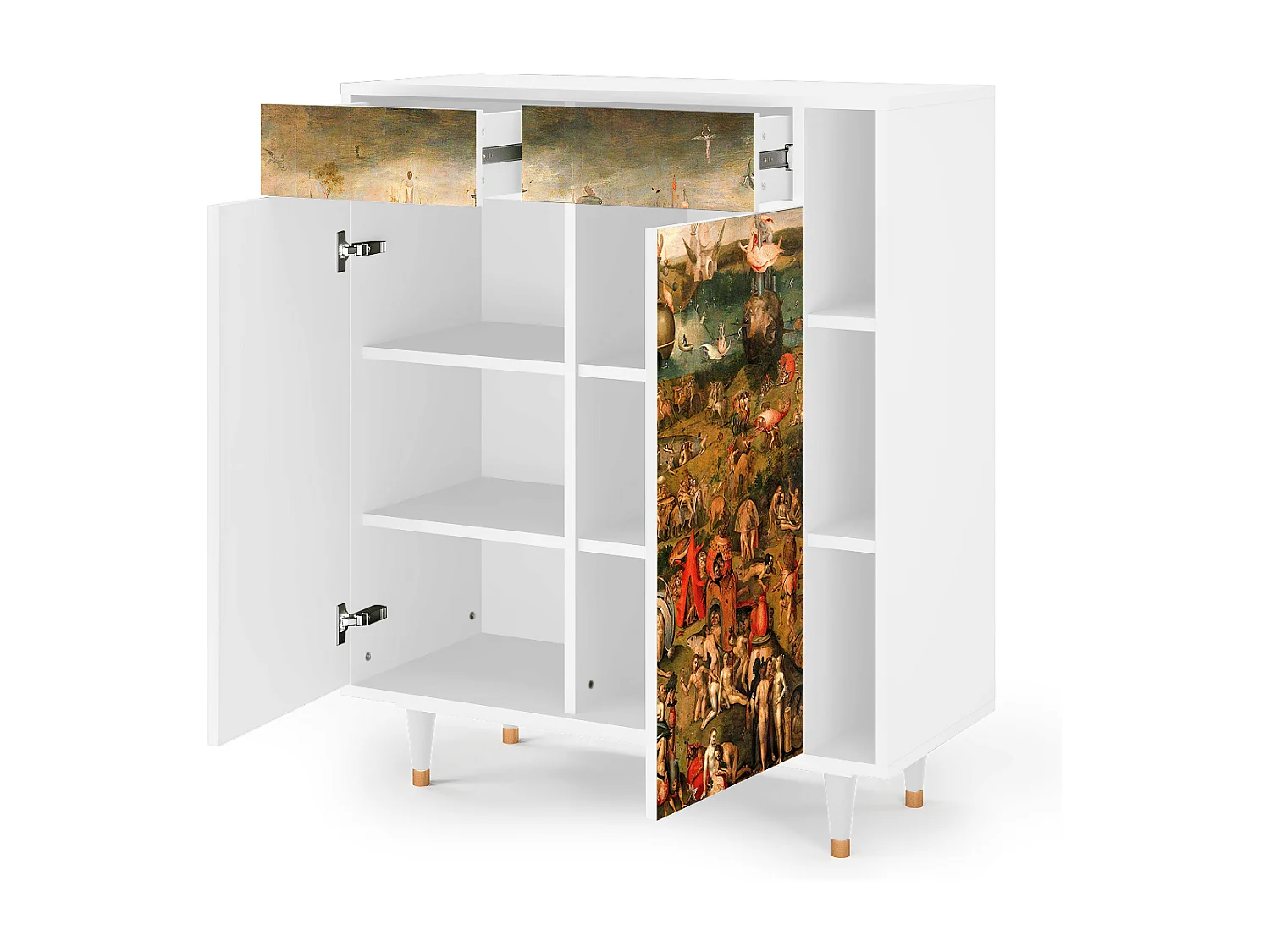 Kredens - 96х110х41 cm - BS6 - Garden of Delights , Biały