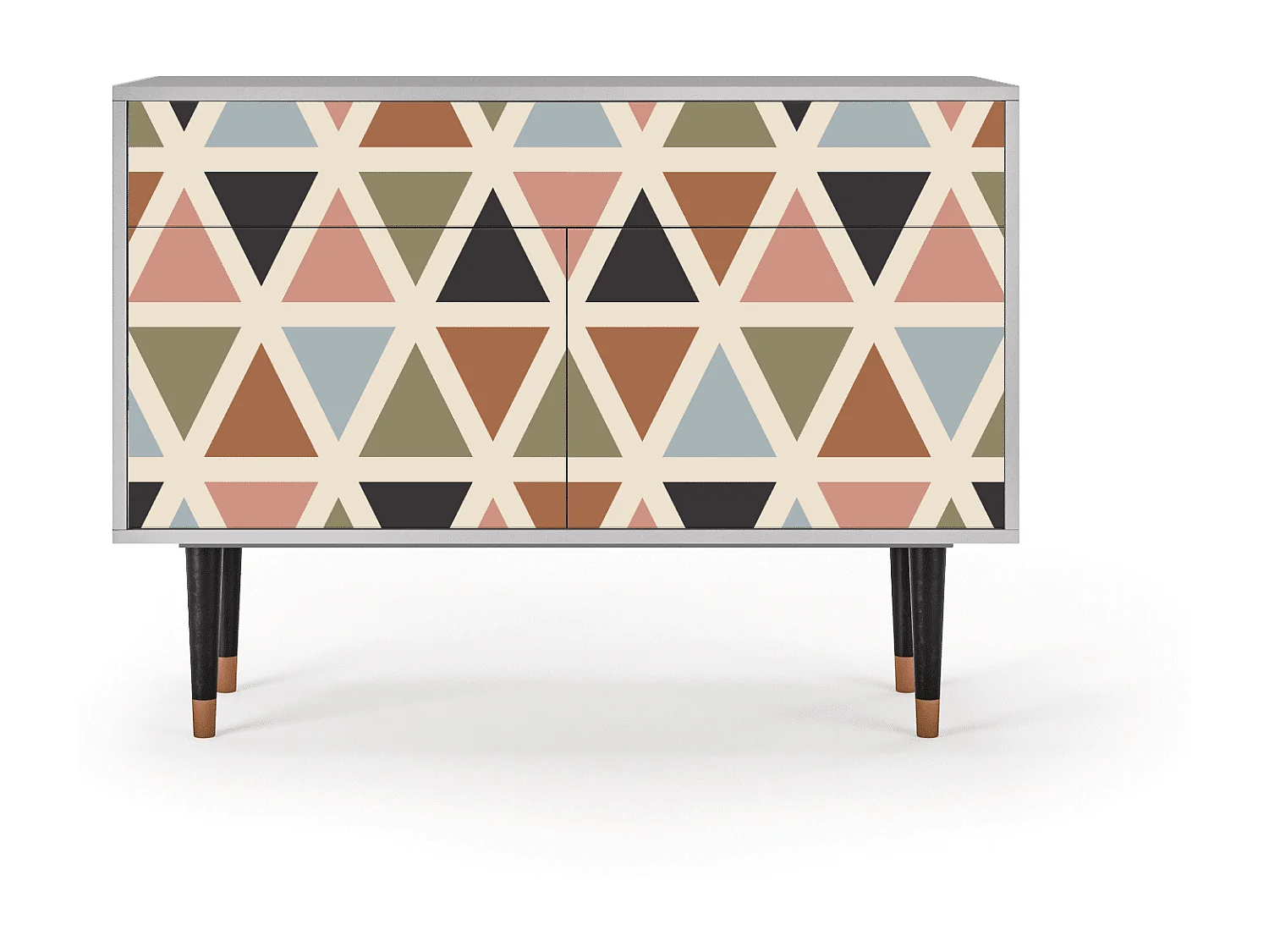 Kredens - 115x85x48 cm - BS4 - Royal Triangles, Szary