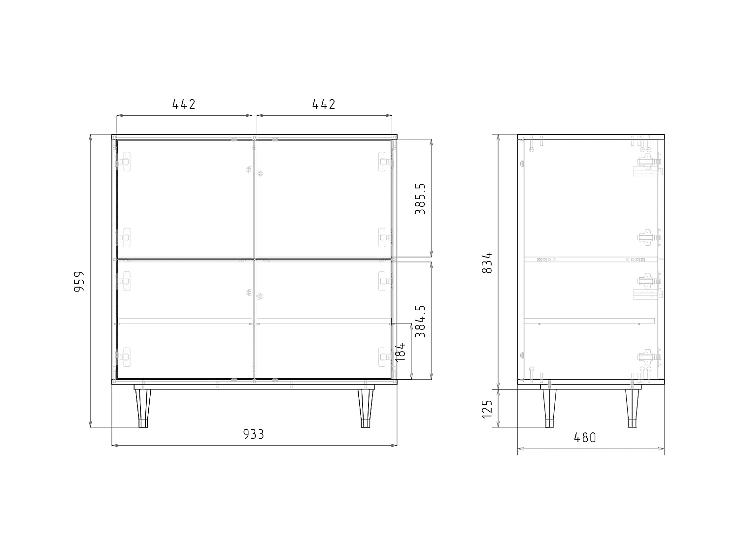 Sideboard - 94x96x48 cm - BS3 - Night Sky Langhterns, Anthrazit