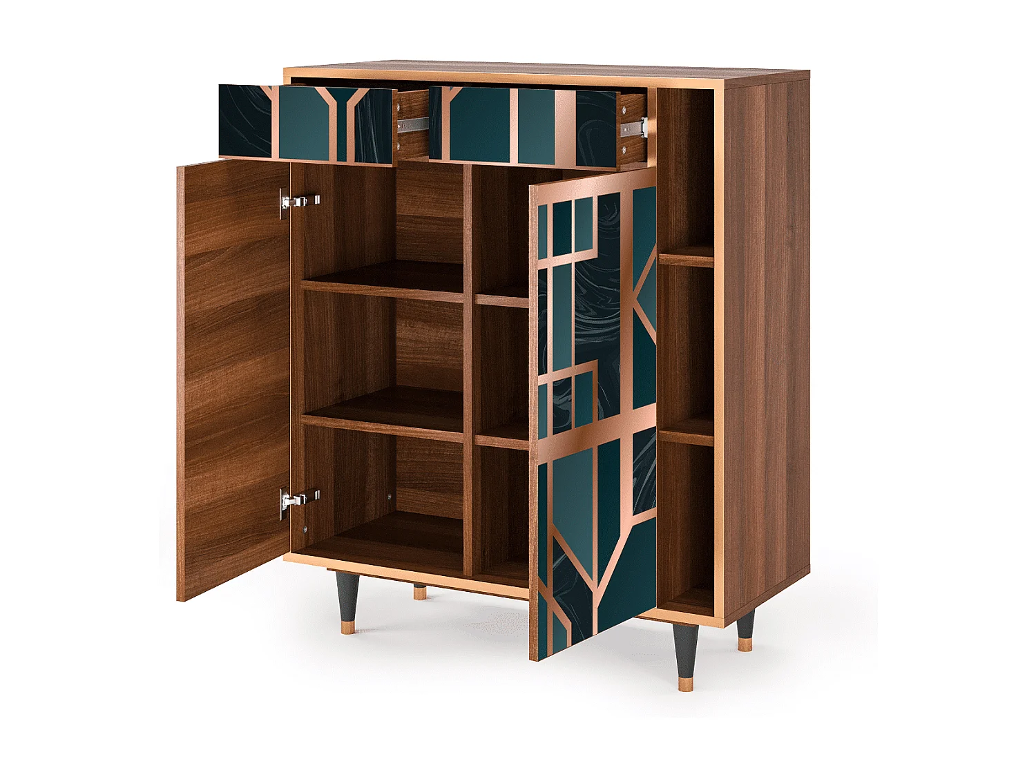 Buffet - 96х110х41 cm - BS6 - Emerald Metro, Noyer