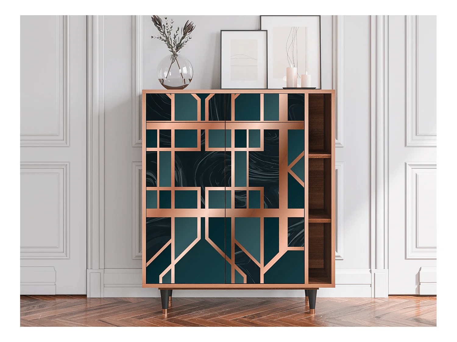 Kredens - 96х110х41 cm - BS6 - Emerald Metro, Orzech