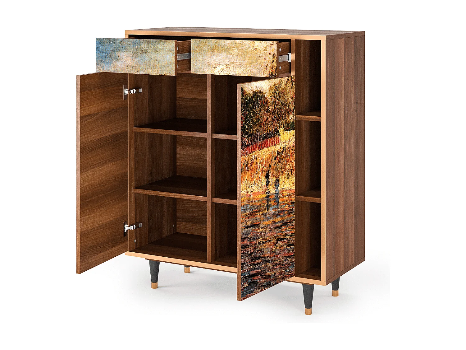Sideboard - 96х110х41 cm - BS6 - The Banks, Walnuss