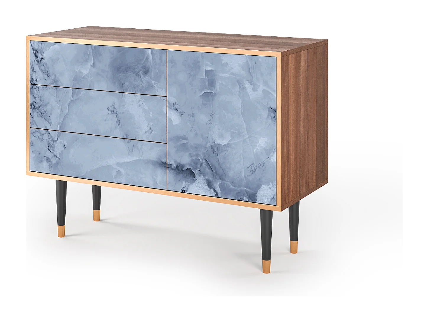 Kredens - 115х84х41 cm - S3 - Feather Ice, Orzech