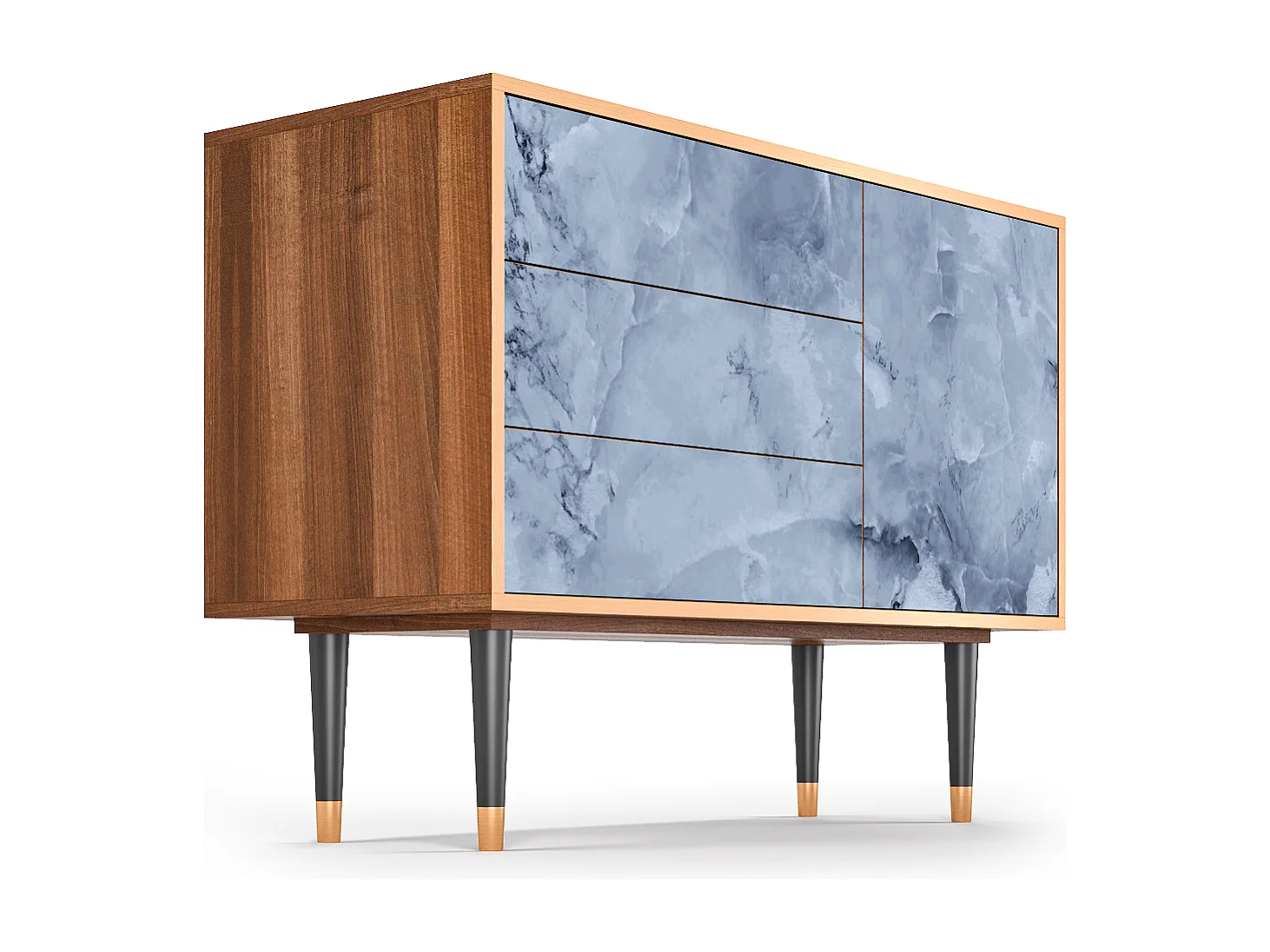 Kredens - 115х84х41 cm - S3 - Feather Ice, Orzech