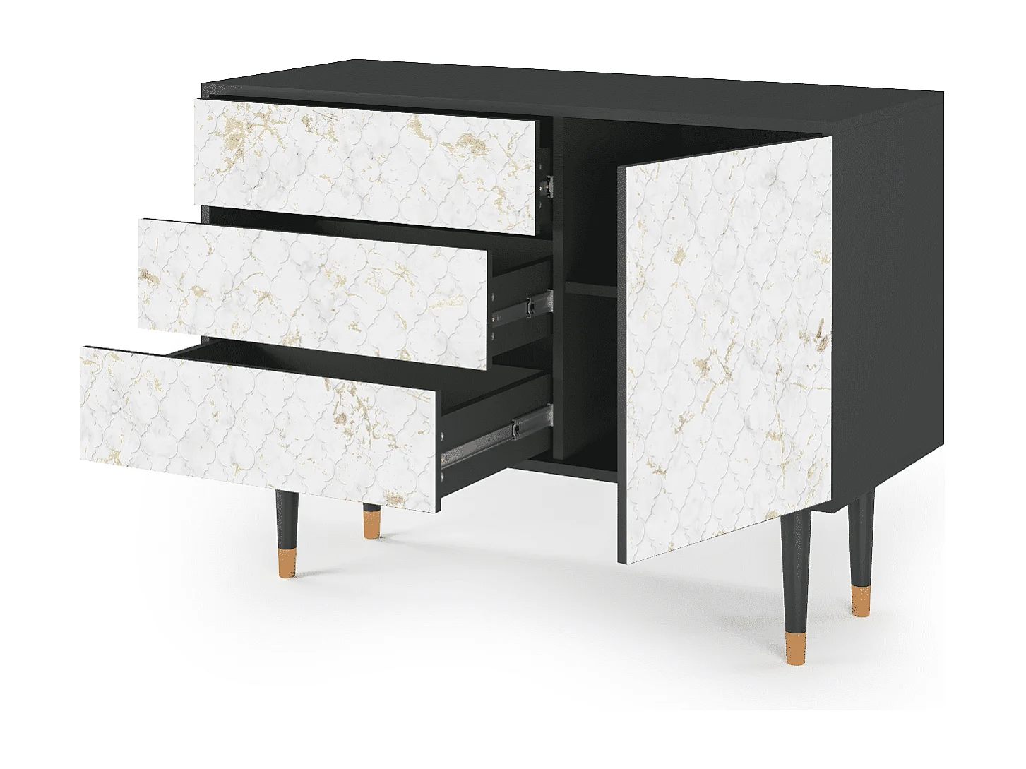 Credenza - 115х84х41 cm - S3 - Sweet Cotton, Antracite