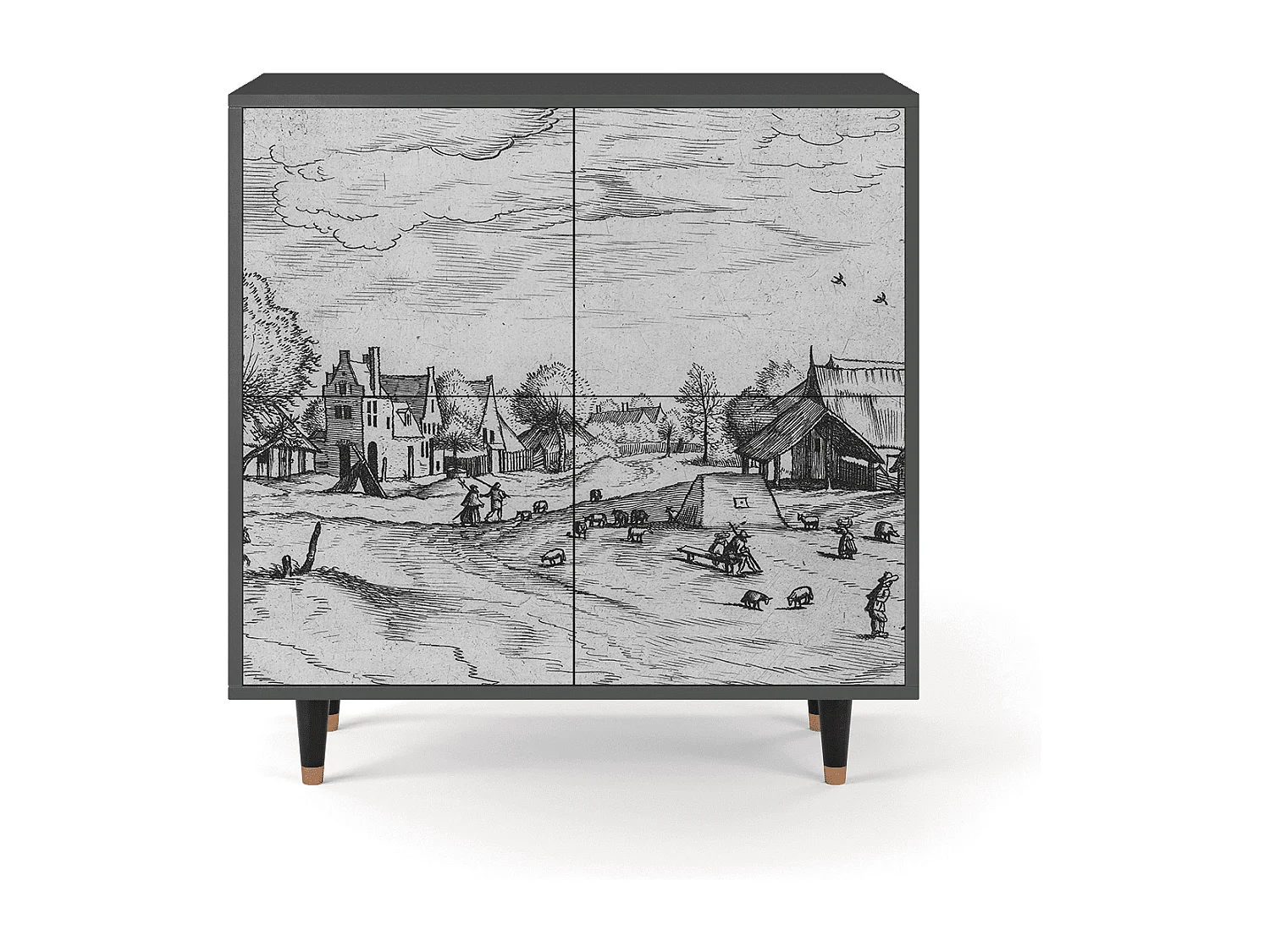Sideboard - 94x96x48 cm - BS3 - Country Village, Anthrazit