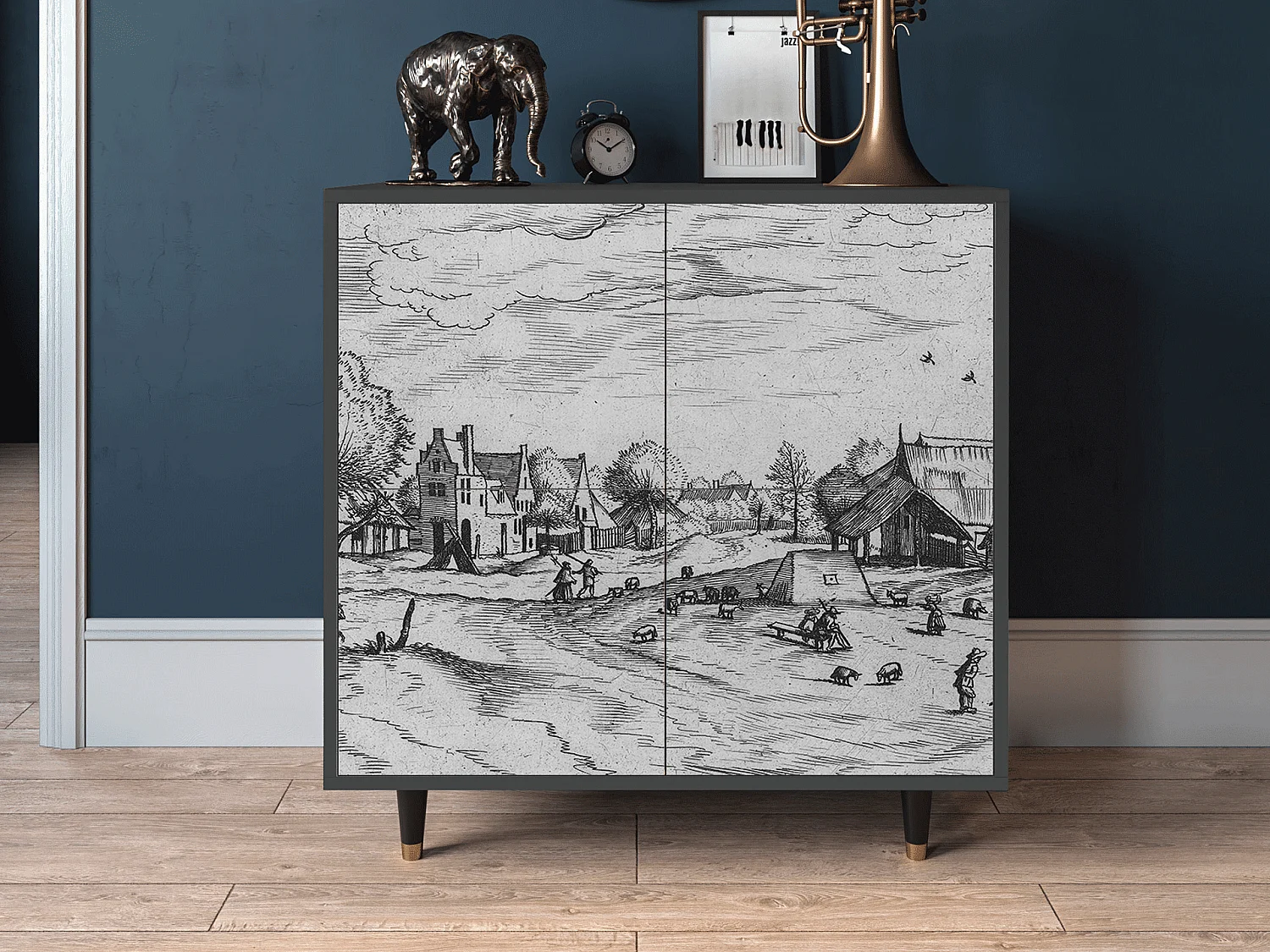 Buffet - 94x96x48 cm - BS3 - Country Village, Anthracite