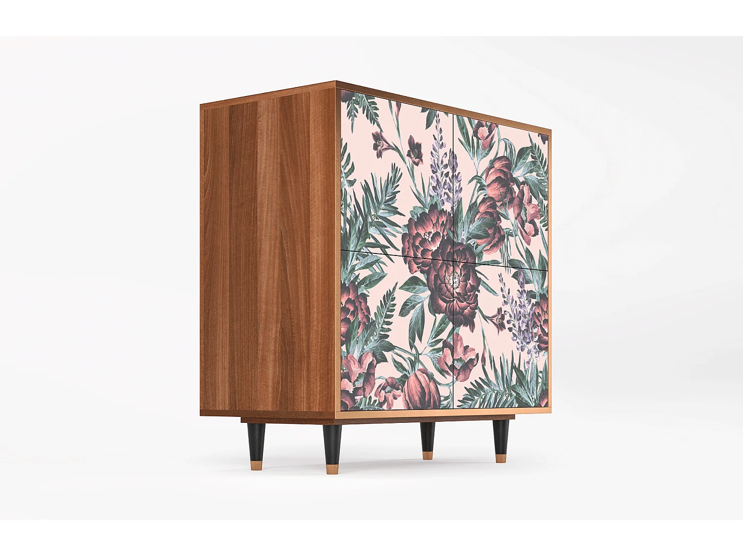 Aparador - 94x96x48 cm - BS3 - Peach Peonies, Nogueira