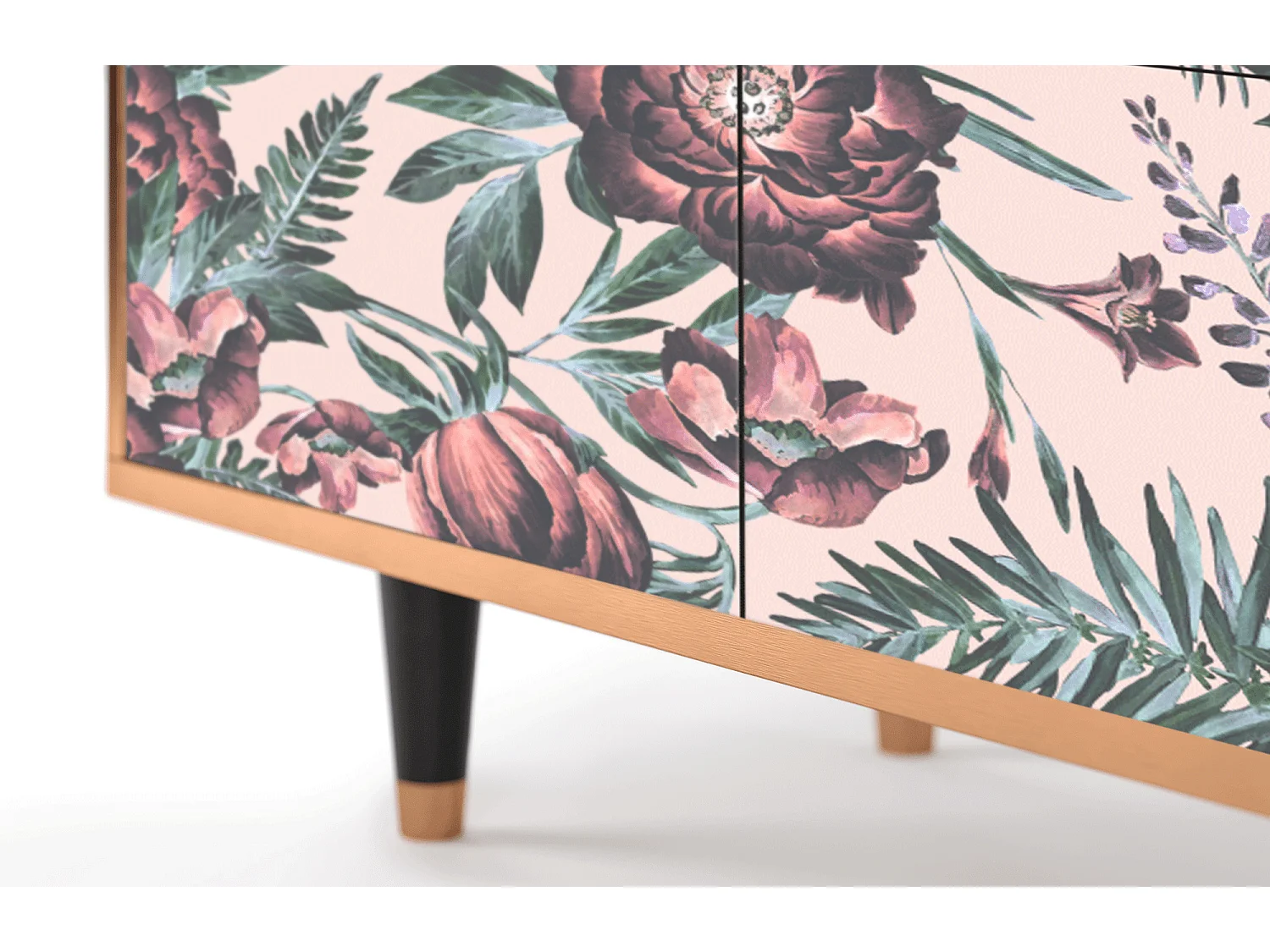 Aparador - 94x96x48 cm - BS3 - Peach Peonies, Nogueira