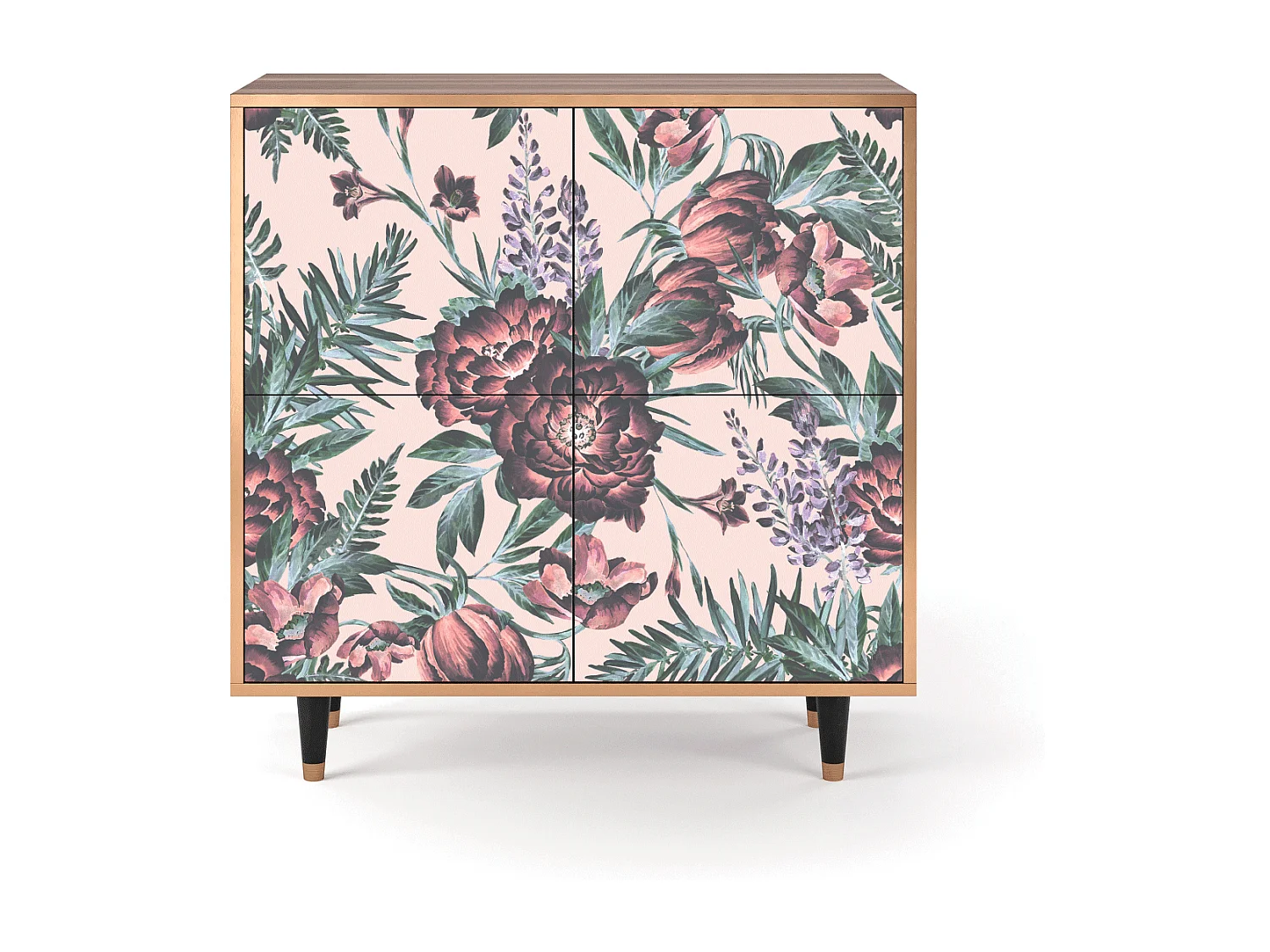 Credenza - 94x96x48 cm - BS3 - Peach Peonies, Noce