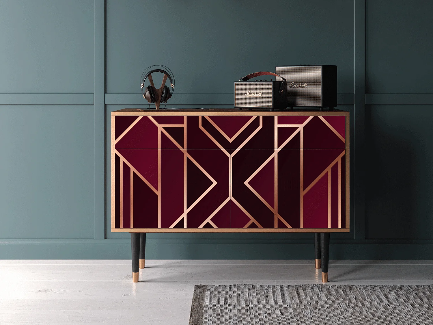 Buffet - 115x85x48 cm - BS4 - Burgundy Jewelery, Noyer