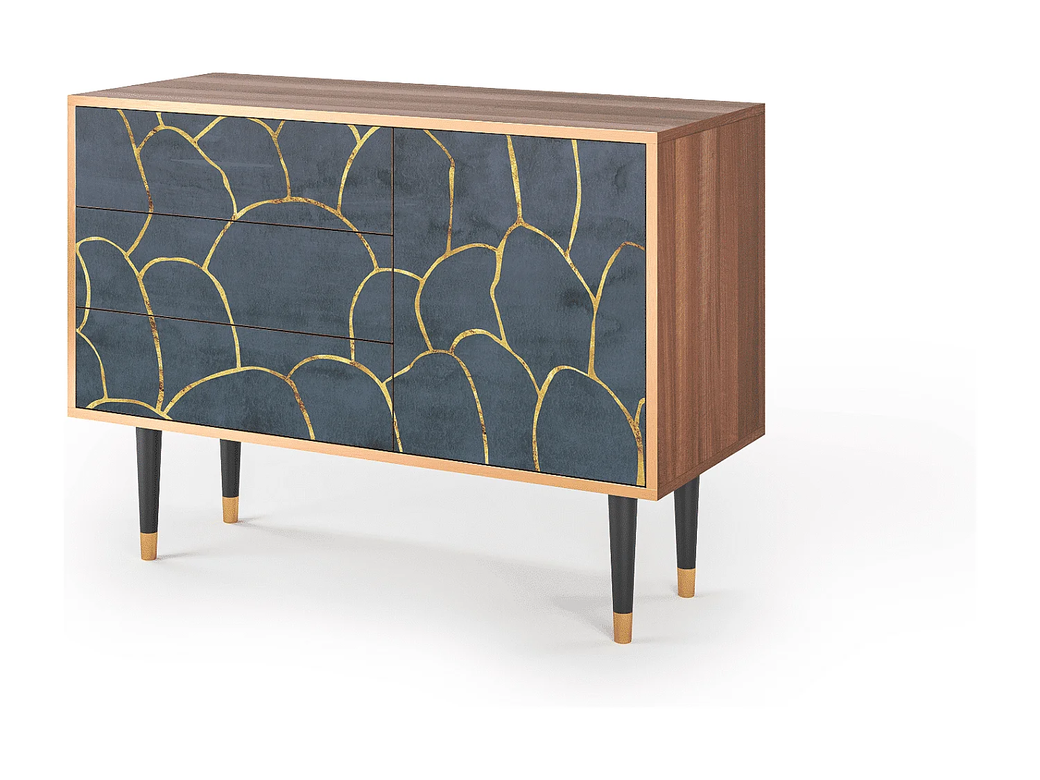Sideboard - 115х84х41 cm - S3 - Blue Lagoon, Walnuss