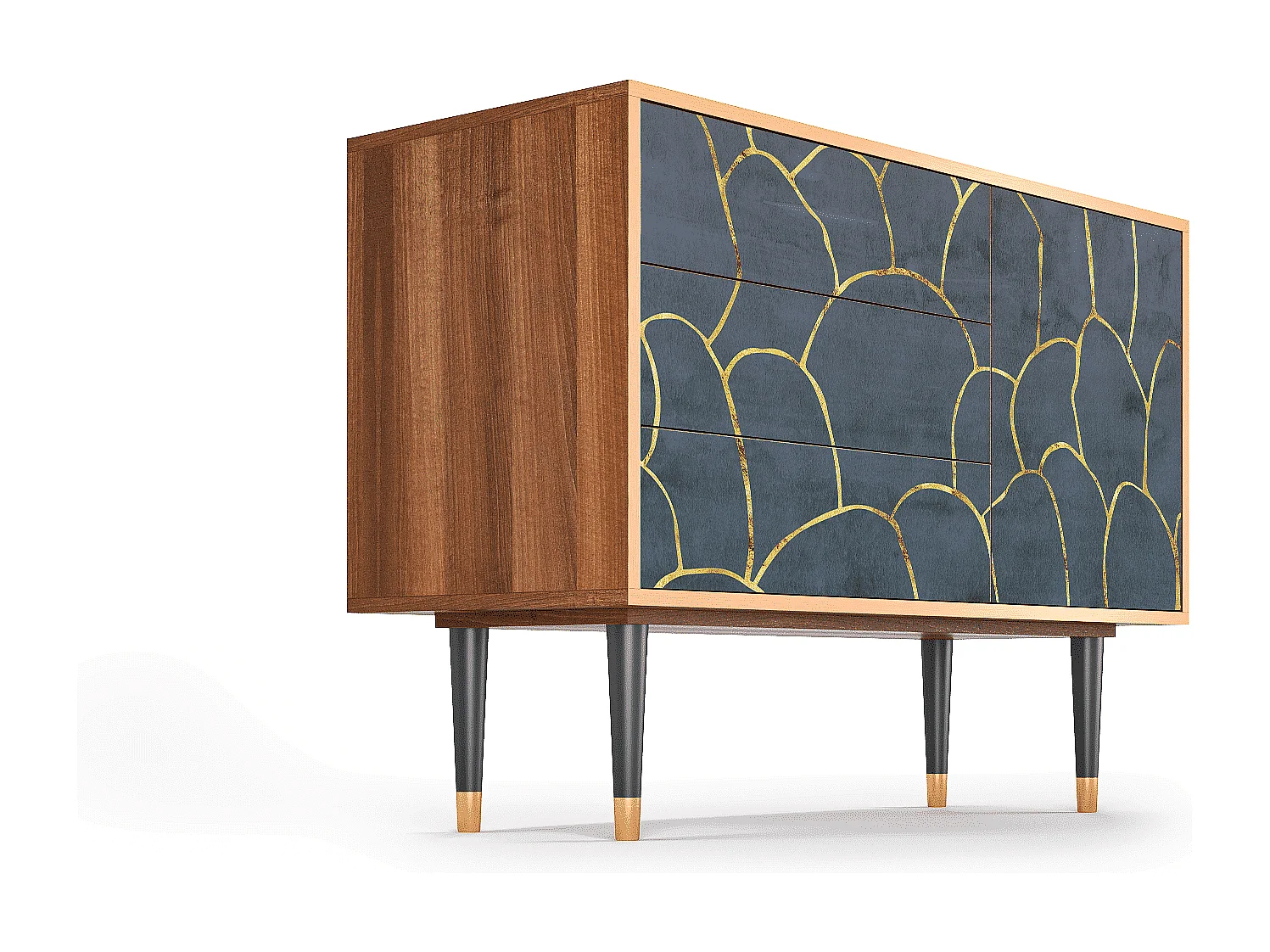 Sideboard - 115х84х41 cm - S3 - Blue Lagoon, Walnuss