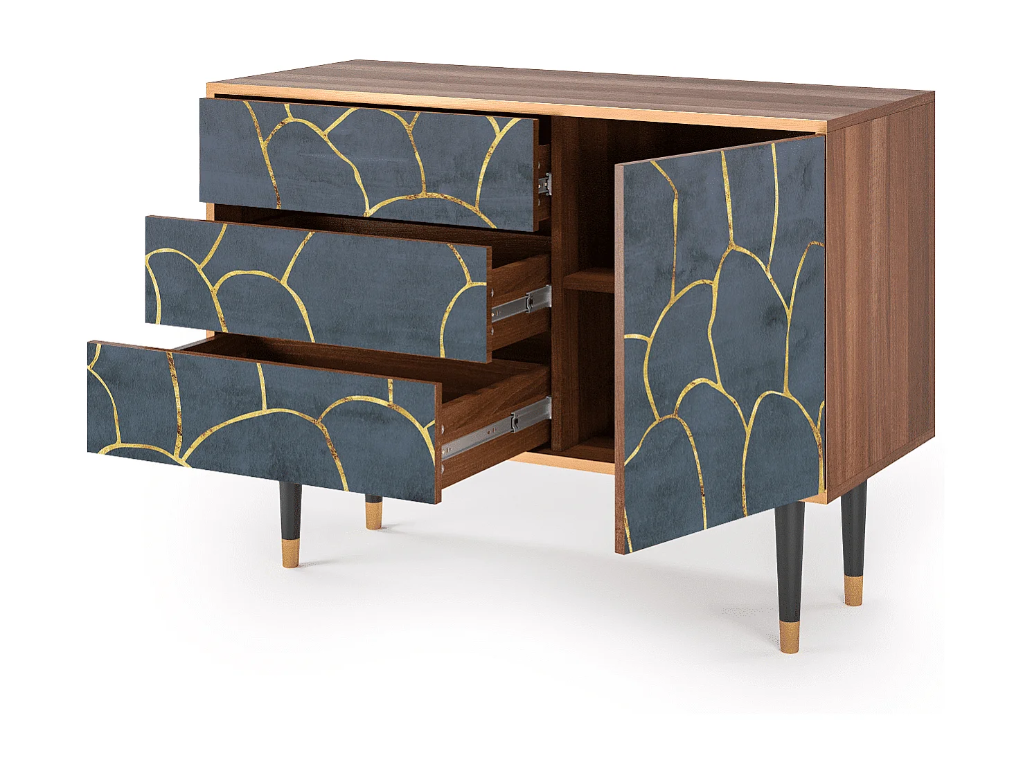 Credenza - 115х84х41 cm - S3 - Blue Lagoon, Noce