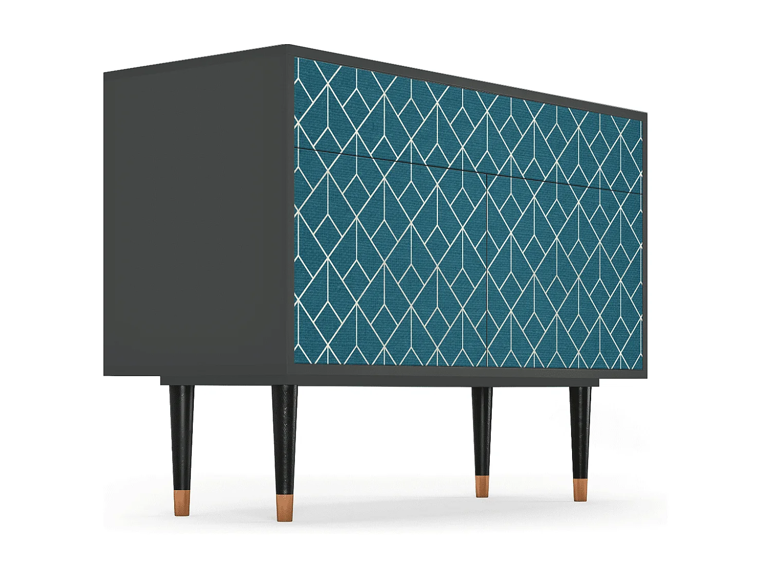 Buffet - 115x85x48 cm - BS4 - Turquoise Geometry, Anthracite