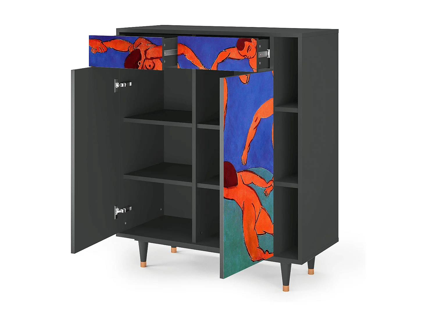 Kredens - 96х110х41 cm - BS6 - The Dance by Matisse , Antracyt