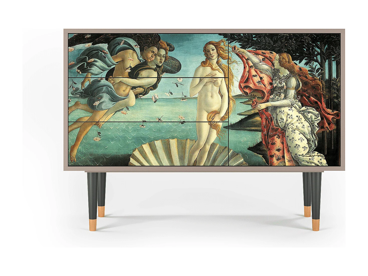 Kredens - 115х84х41 cm - S3 - The Birth of Venus, Piaskowy