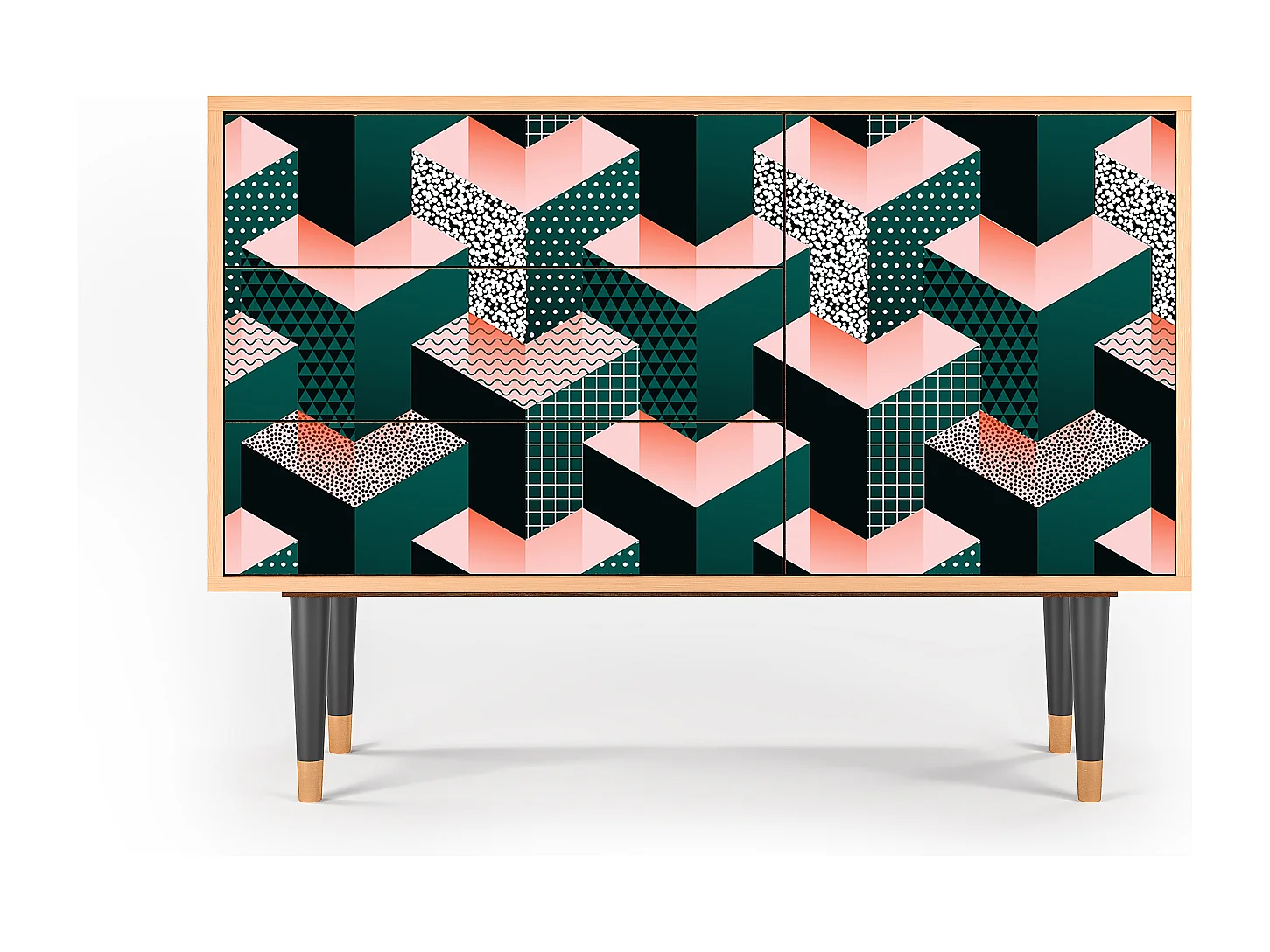 Credenza - 115х84х41 cm - S3 - Geometric Madness, Noce