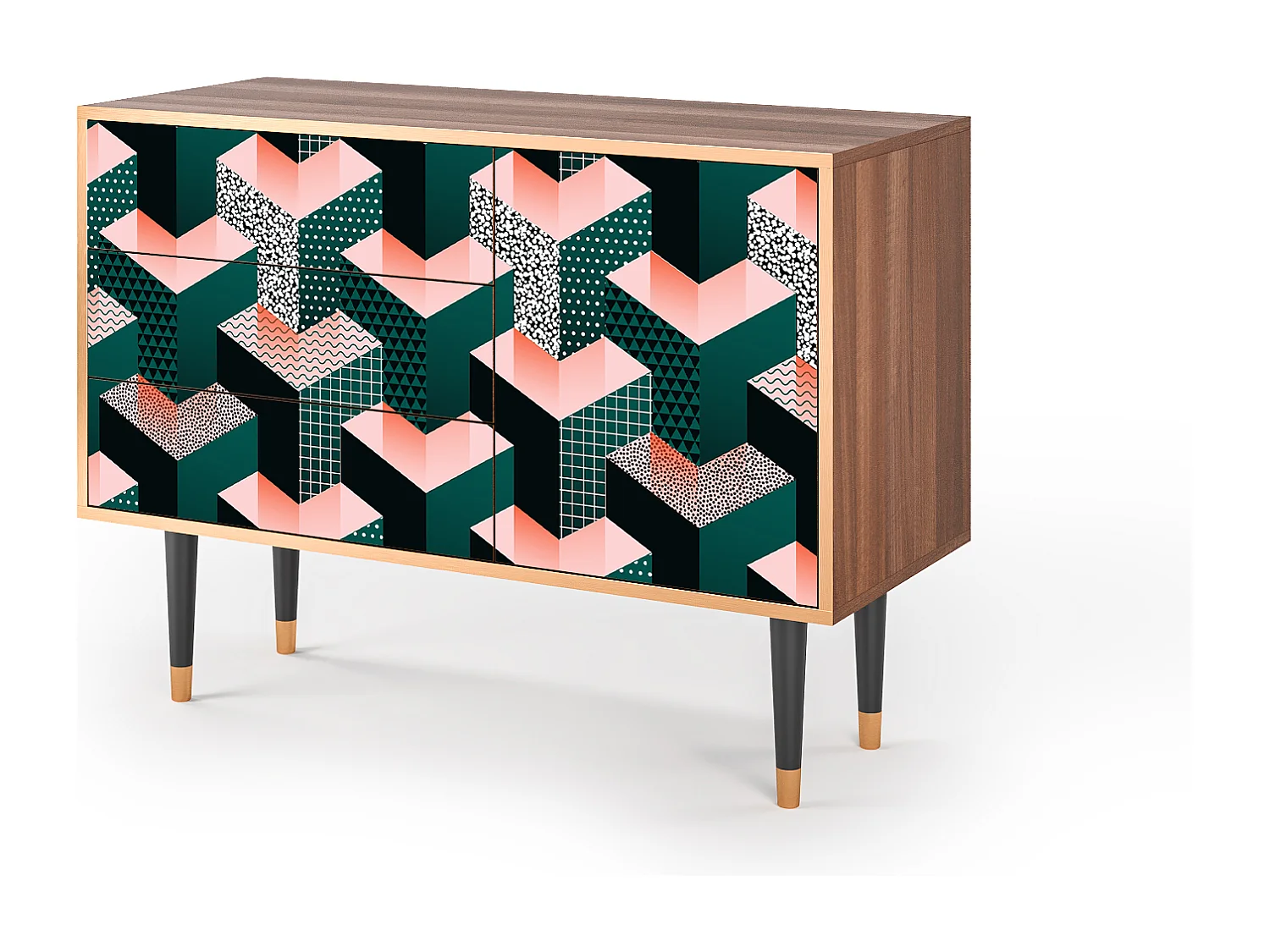 Credenza - 115х84х41 cm - S3 - Geometric Madness, Noce