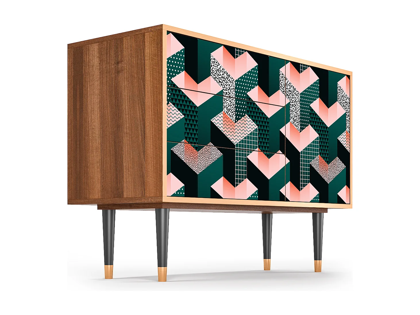Credenza - 115х84х41 cm - S3 - Geometric Madness, Noce