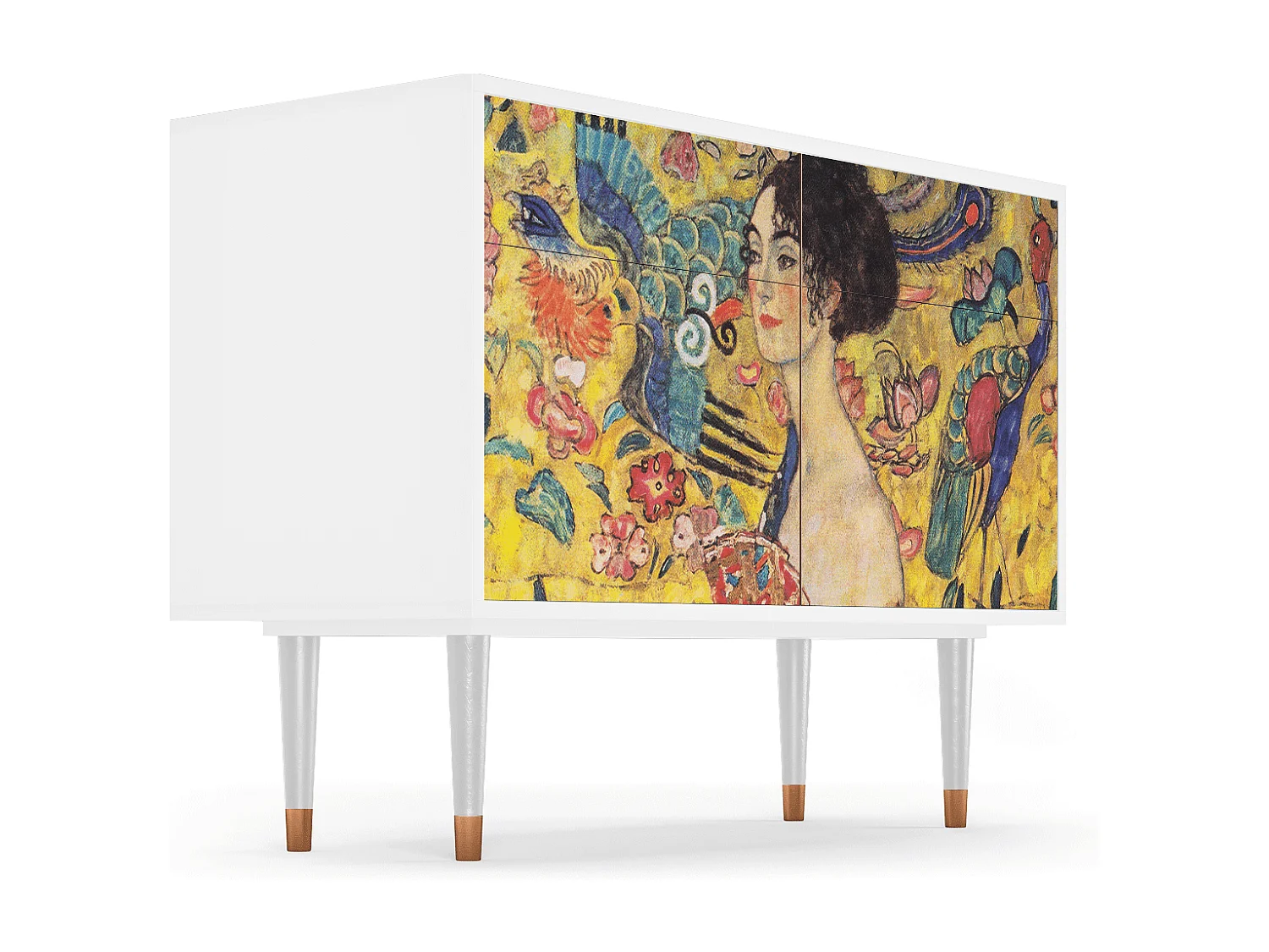 Aparador - 115x85x48 cm - BS4 - Lady with Fan by Klimt, Blanco
