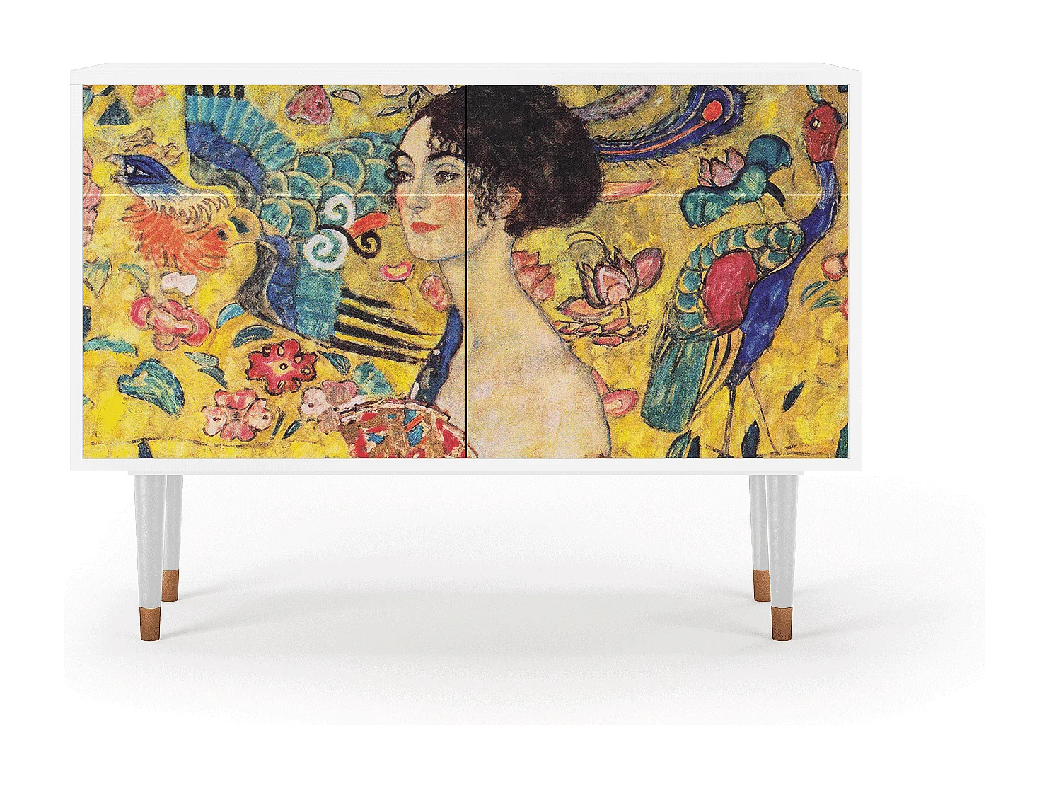 Credenza - 115x85x48 cm - BS4 - Lady with Fan by Klimt, Bianco