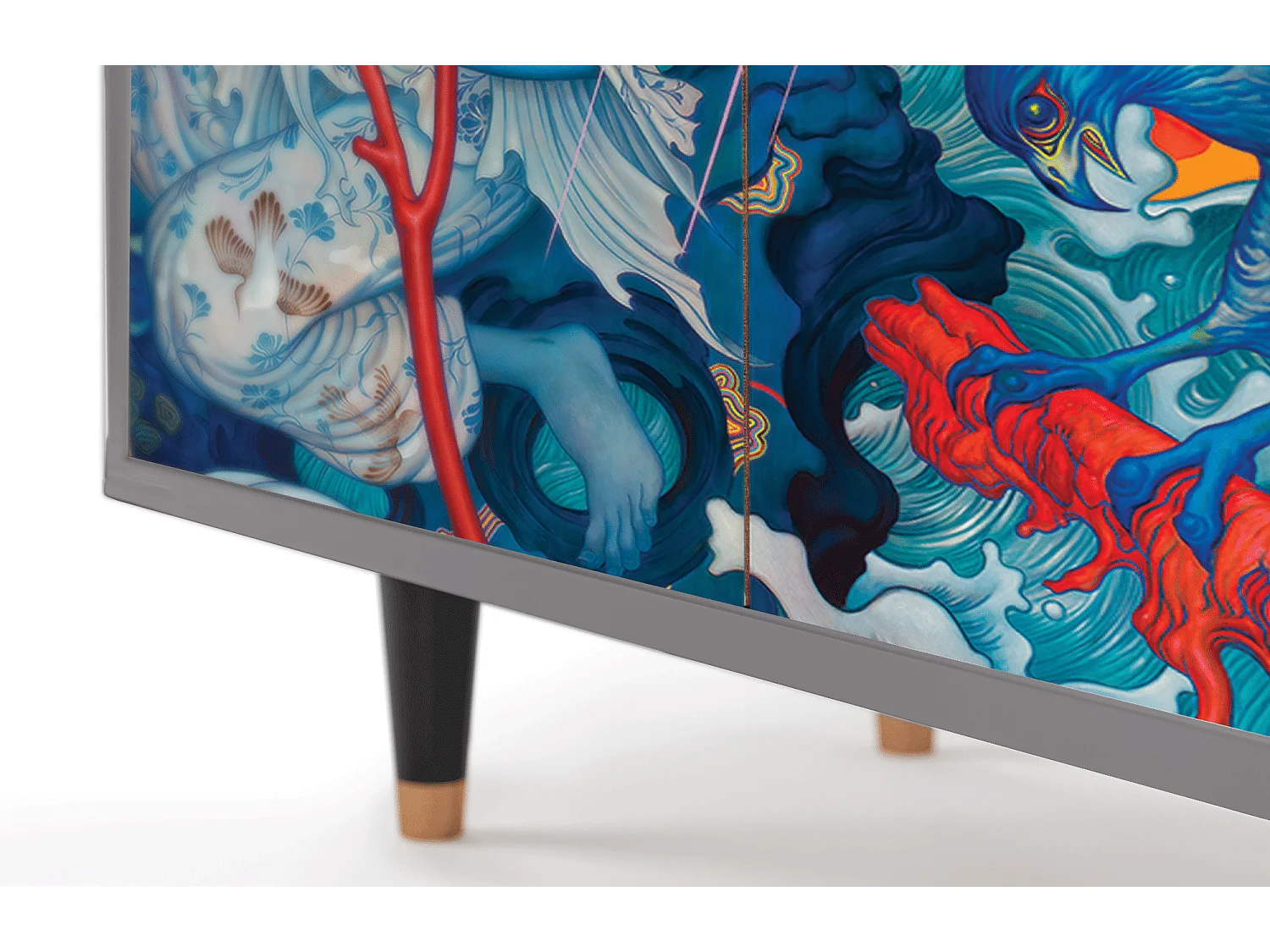 Sideboard - 94x96x48 cm - BS3 - The Girl - James Jean, Grau