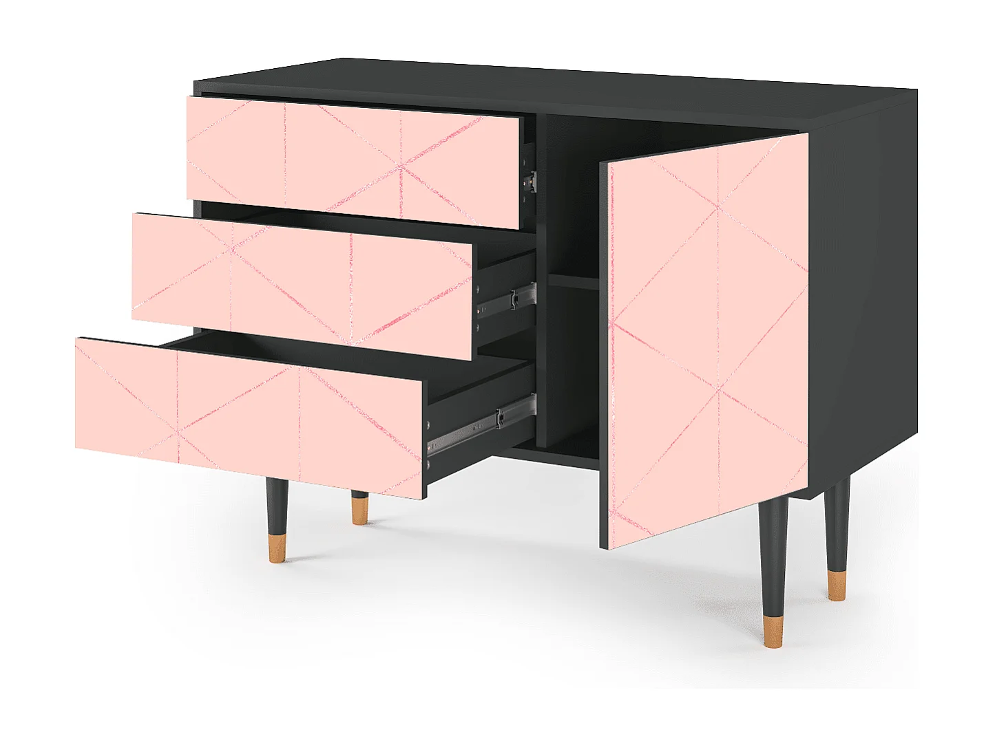 Buffet - 115х84х41 cm - S3 - Rose Quartz, Anthracite