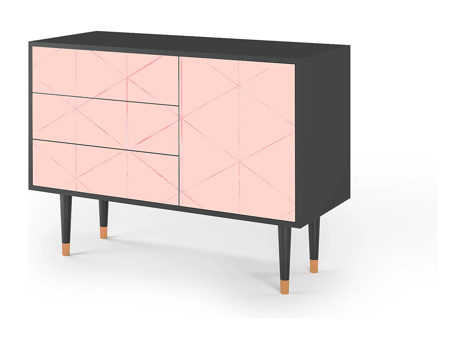 Aparador - 115х84х41 cm - S3 - Rose Quartz, Antracita