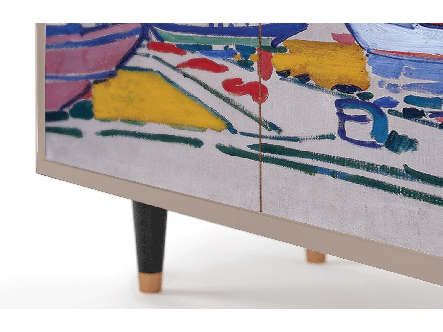 Kredens - 94x96x48 cm - BS3 - The Port of Collioure , Latte