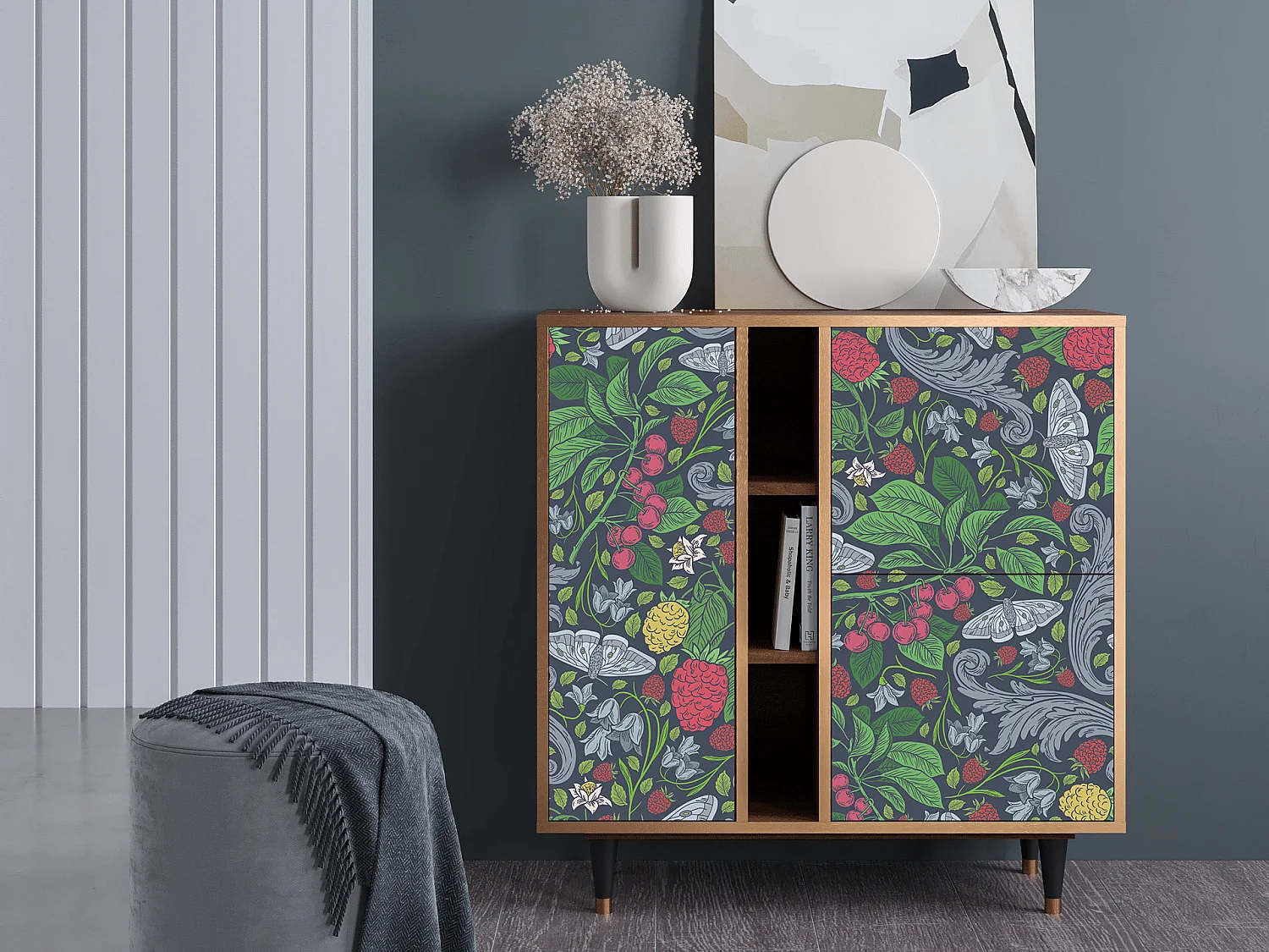 Aparador - 94х96х41 cm - BS5 - Summer Berries, Nogueira