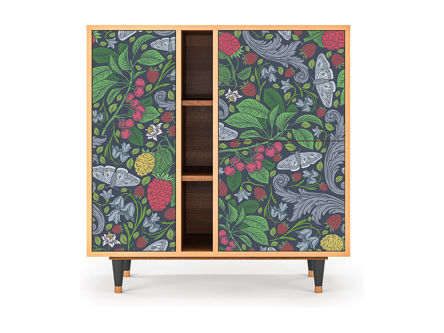 Kredens - 94х96х41 cm - BS5 - Summer Berries, Orzech