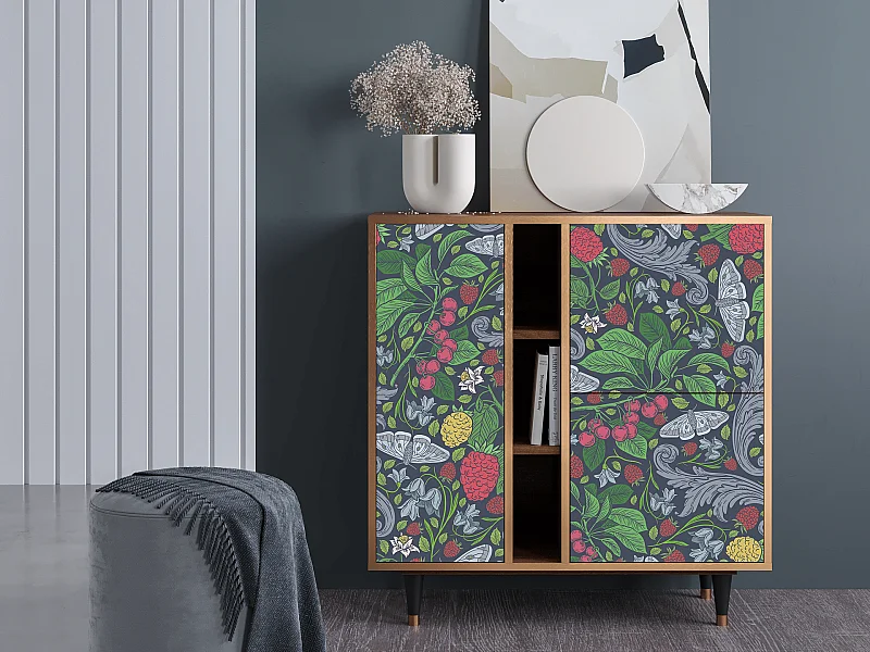 Kredens - 94х96х41 cm - BS5 - Summer Berries, Orzech