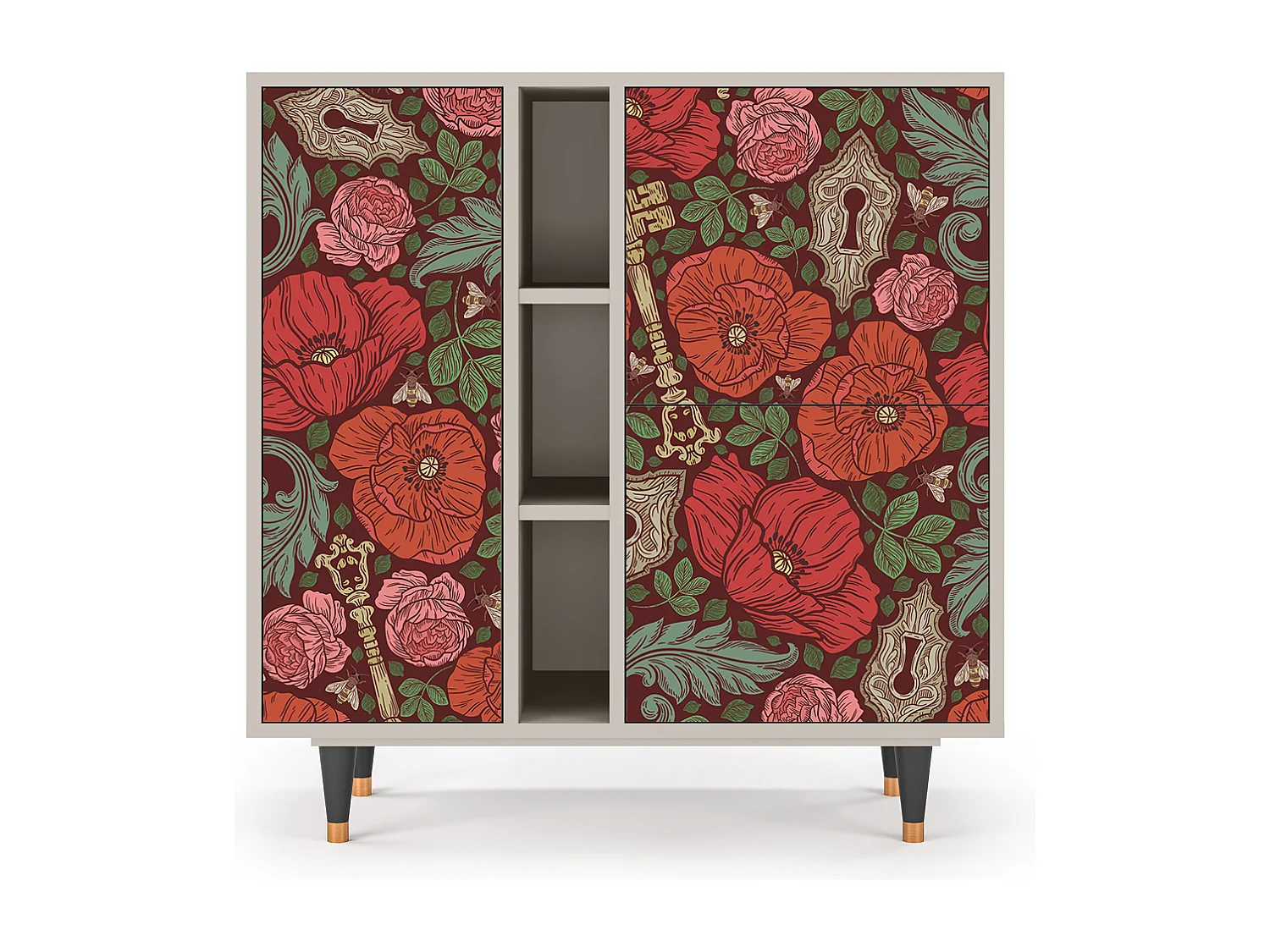 Aparador - 94х96х41 cm - BS5 - Poppy Garden, Areia