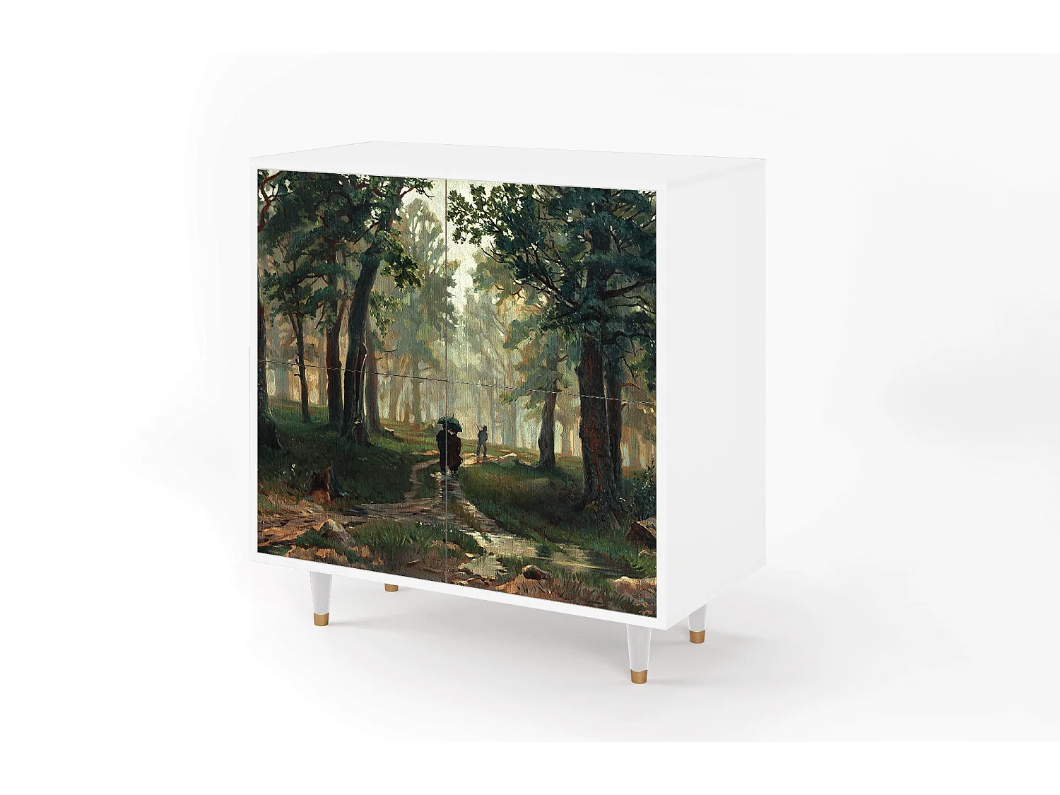 Buffet - 94x96x48 cm - BS3 -  Rain in the Oak Forest, Blanc