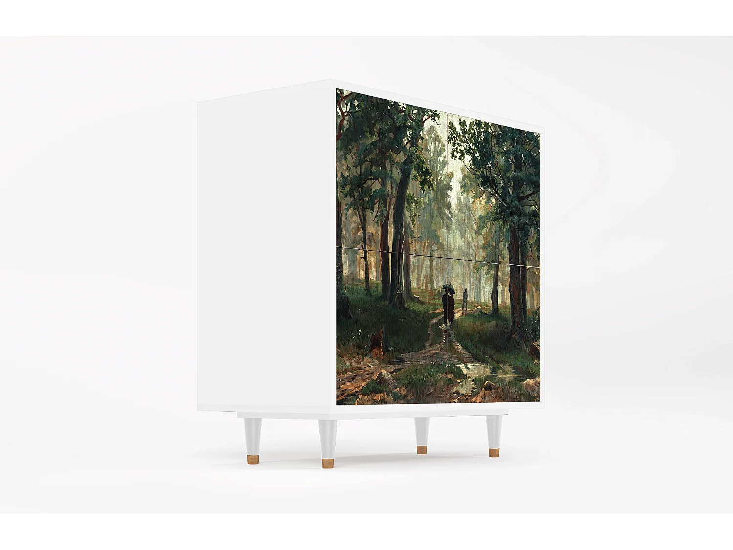 Buffet - 94x96x48 cm - BS3 -  Rain in the Oak Forest, Blanc