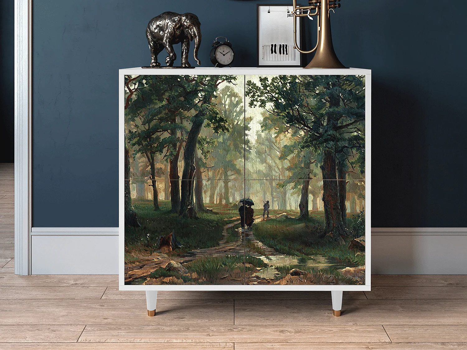 Credenza - 94x96x48 cm - BS3 -  Rain in the Oak Forest, Bianco