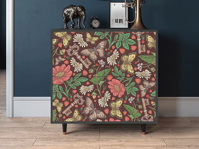 Dressoir - 94x96x48 cm - BS3 - Alice in Wonderland, Antraciet