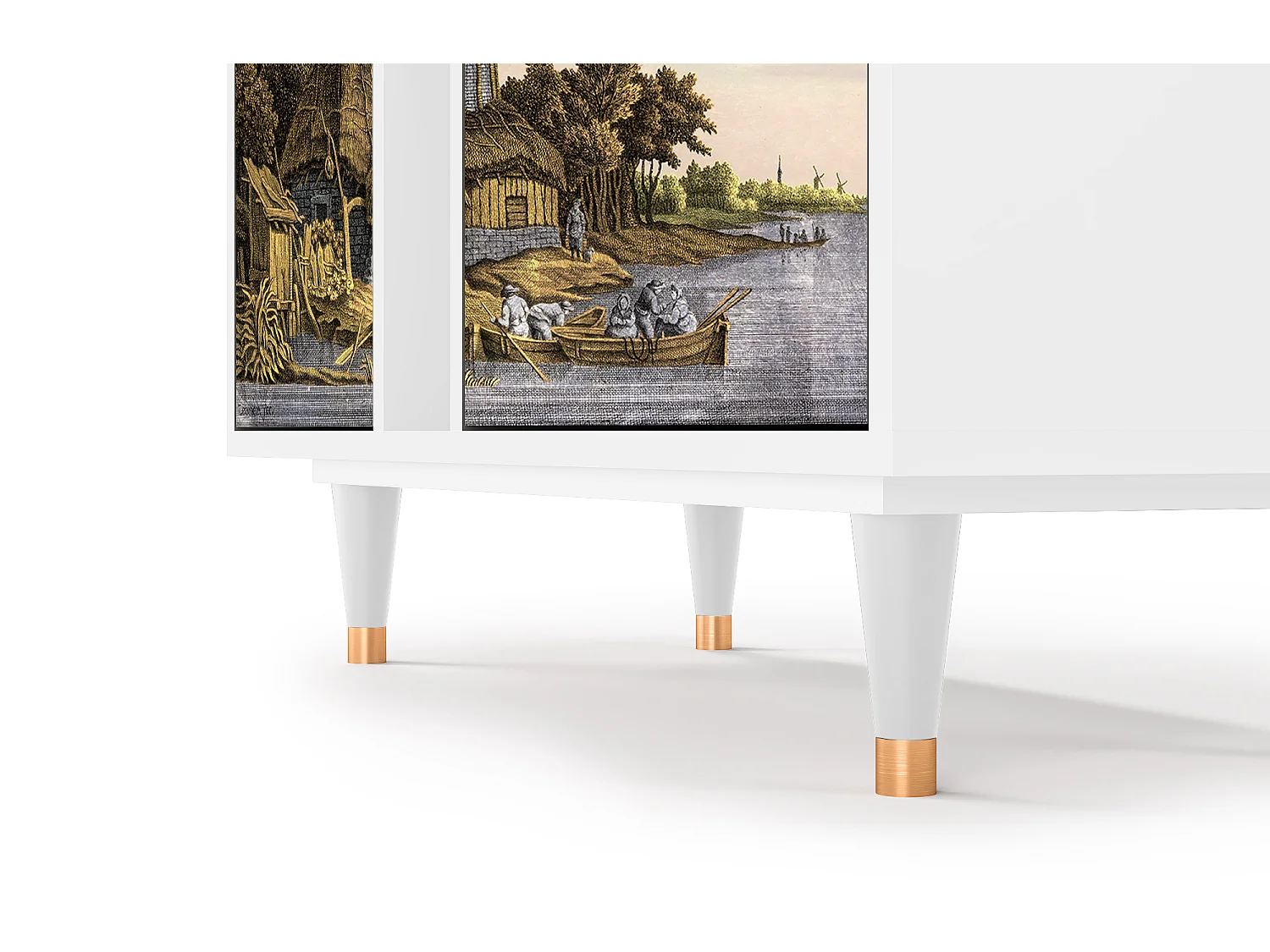 Kredens - 94х96х41 cm - BS5 - Mill along a River, Biały