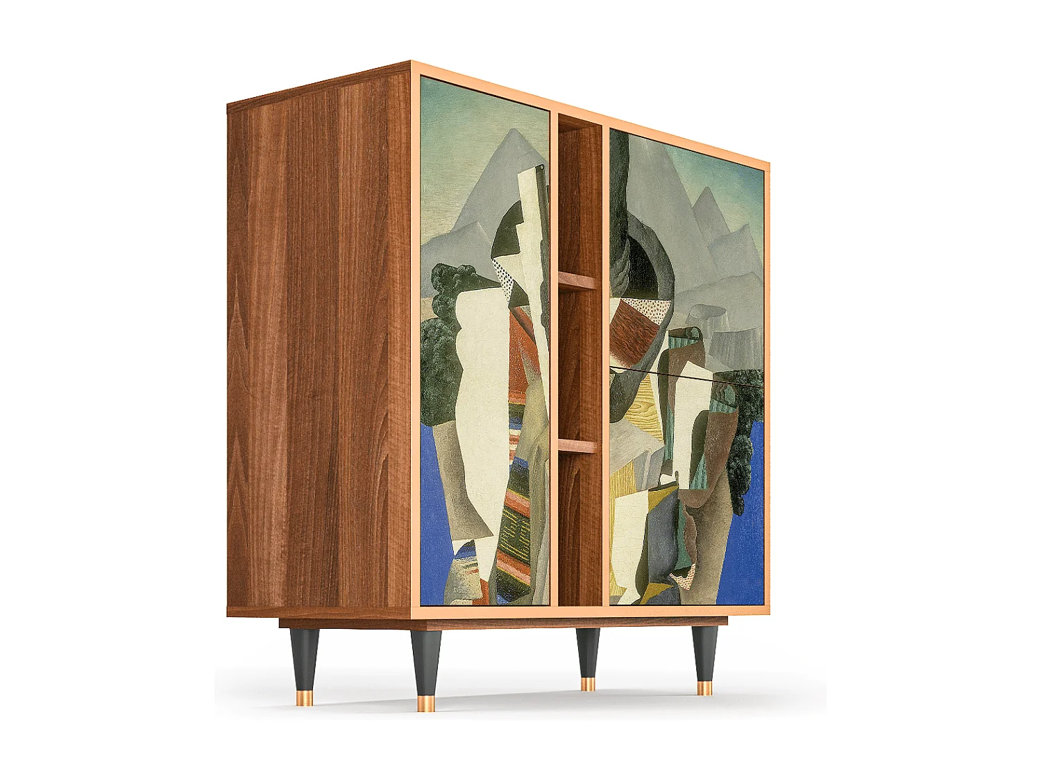 Kredens - 94х96х41 cm - BS5 - The Cubist Paintings , Orzech