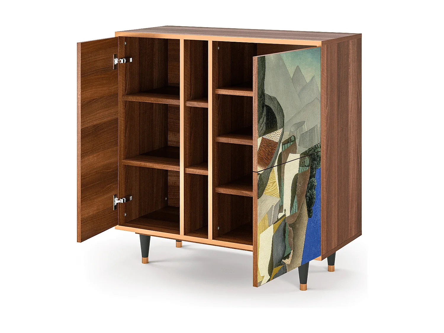 Kredens - 94х96х41 cm - BS5 - The Cubist Paintings , Orzech