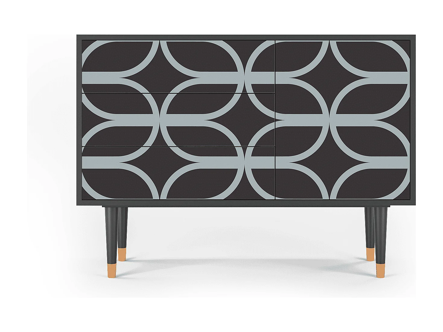 Kredens - 115х84х41 cm - S3 - Braided Blue, Antracyt