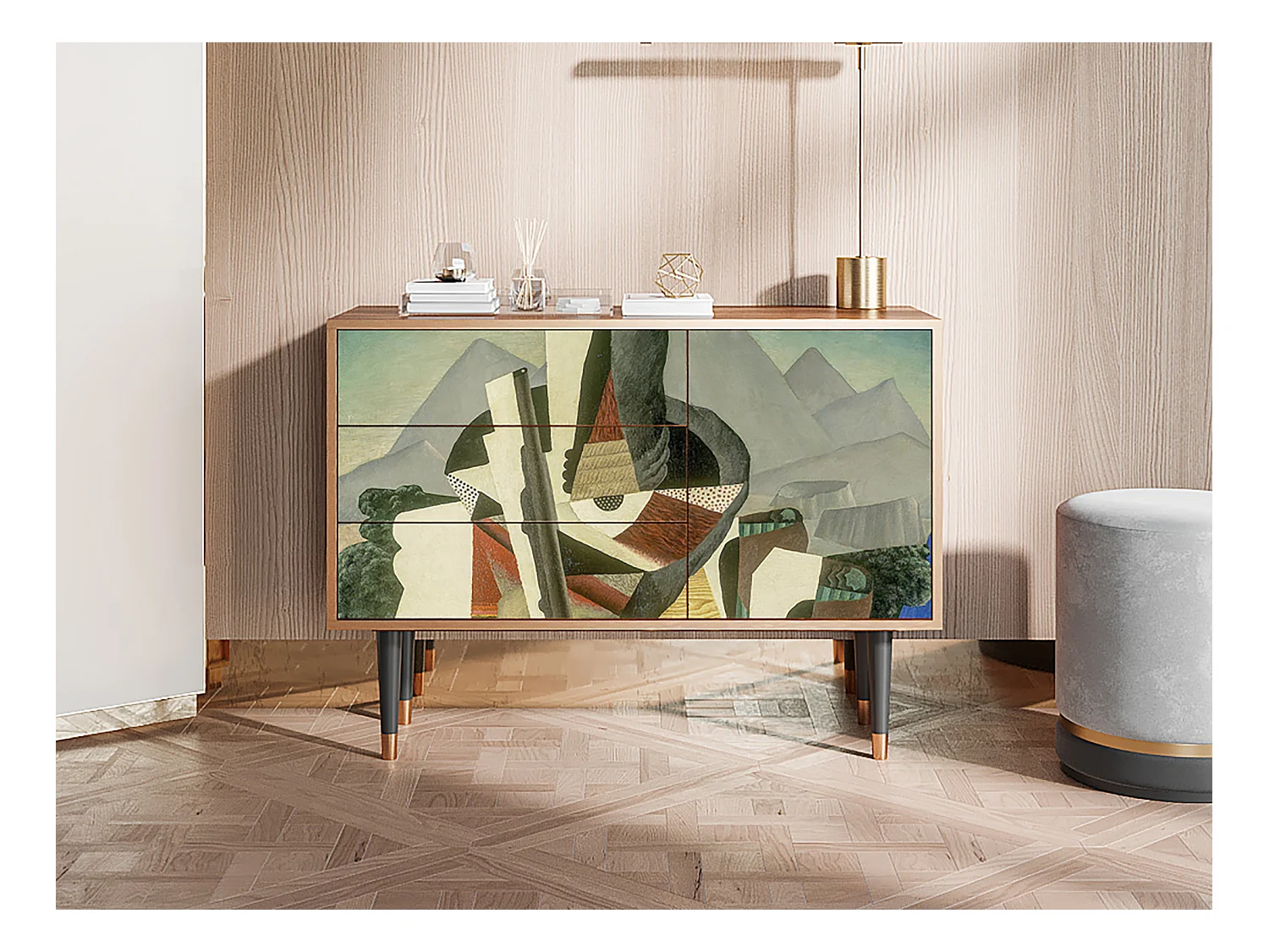 Credenza - 115х84х41 cm - S3 - The Cubist Paintings , Noce