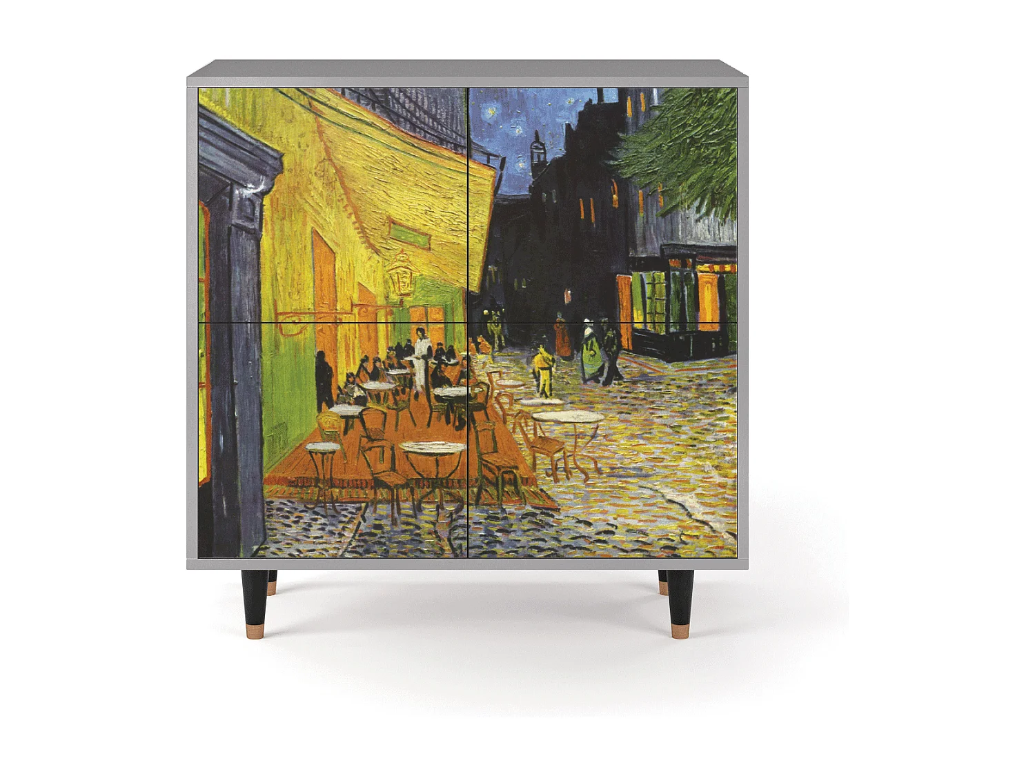 Aparador - 94x96x48 cm - BS3 - Café Terrace at Night, Cinza